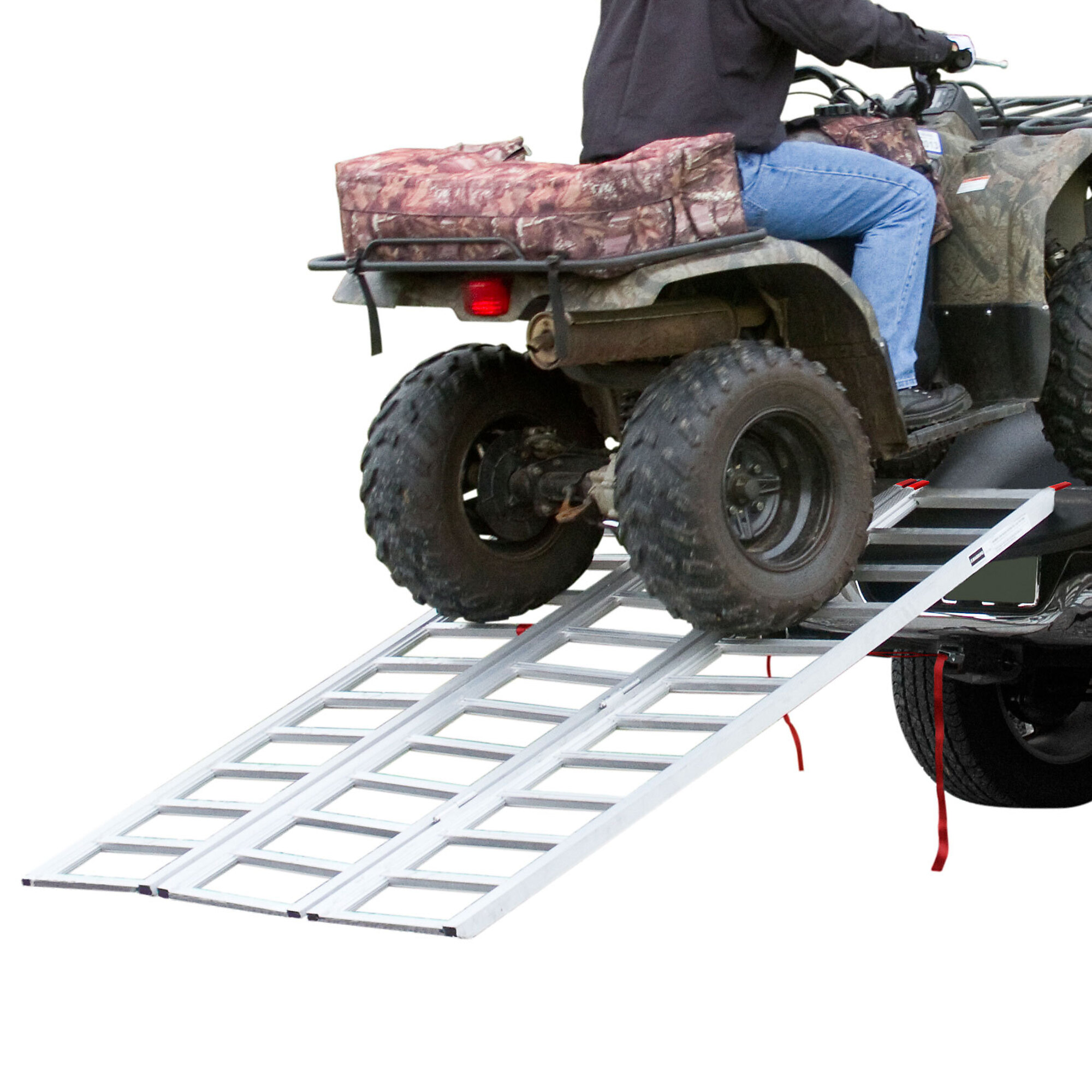 Black Widow, Alum. Extra-Wide Tri-Fold ATV Ramp - 6ft.5in. Long, Max. Ramp Length 77 in, Surface Width 54 in, Capacity 1500 lb, Model# TF-7754